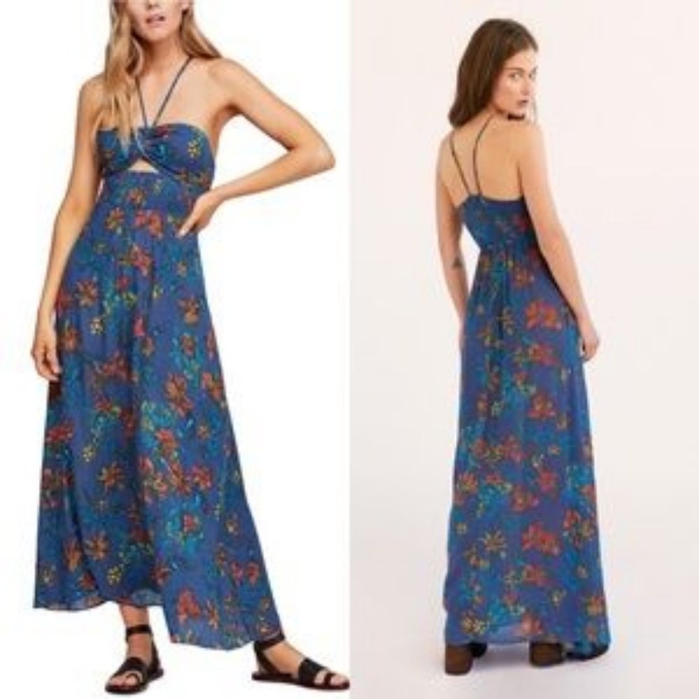NWT Free People One Step Ahead Tropical Floral Maxi Dress